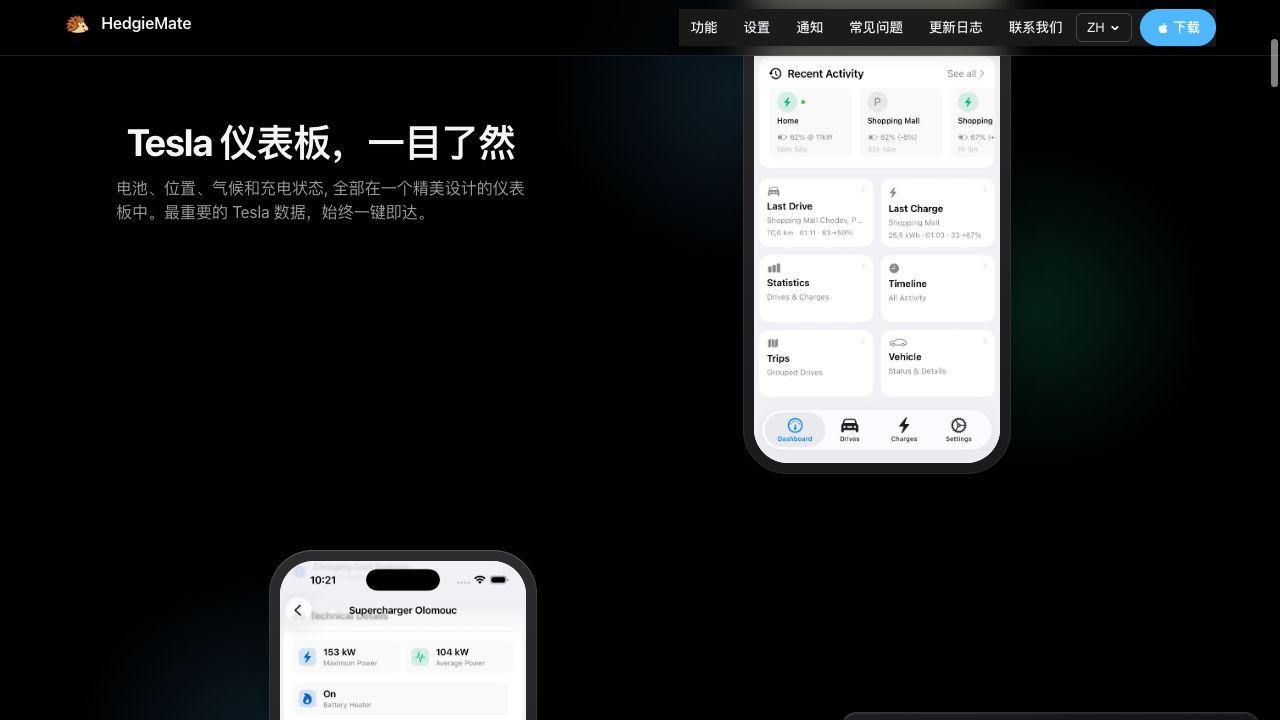 HedgieMate 手機儀表板